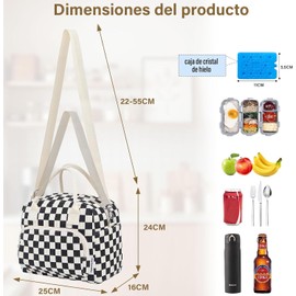 GALASALA Lonchera para Mujer 10L, Aislamiento Triple, Paquete Hielo 100g