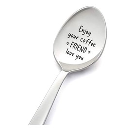 Coffee Gifts for Best Friend Spoon Gift for Women Girls Friendship Gifts for Best Friends Enjoy Your Coffee Friend Love You Spoon for BFF Bestie Tea Coffee Lovers Gift Ideas