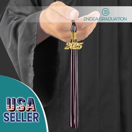 Endea Graduation Mixed Triple Color Tassel with Gold Date Drop (Black/Maroon/White, 2025)