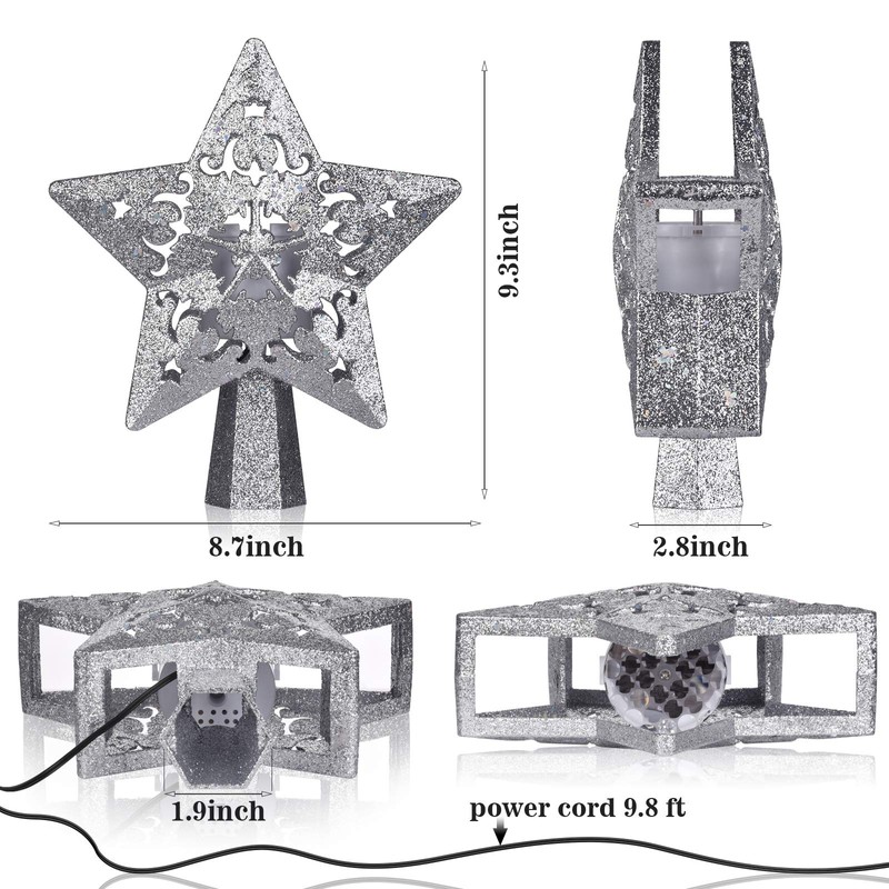 Christmas Tree Topper Lighted Projector for Christmas Tree Decorations Ornaments,