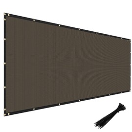 Windscreen4less Privacy Fence Screen Heavy Duty Windscreen Fencing Mesh Fabric Shade Net Cover with Brass Grommtes for Outdoor Wall Garden Yard Pool Deck, 8'x50' Brown
