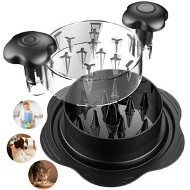 Chicken Shredder with Removable Plate - Manual Meat Shredder Tool with Transparent Lid & Cleaning Brush, Dishwasher Safe Kitchen Gadget for Shredding Chicken, Pork, Beef, Pulled Pork(Mint Green)