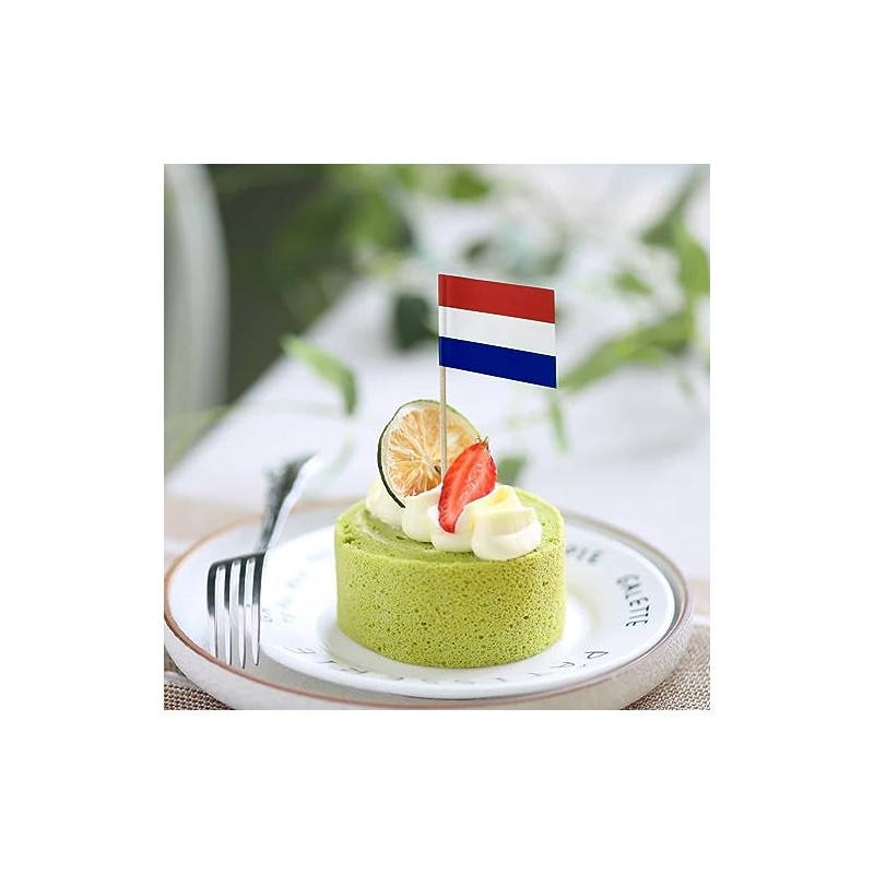 100PCS Netherlands Dutch Small Toothpick Flags Decor Mini Cupcake Toppers