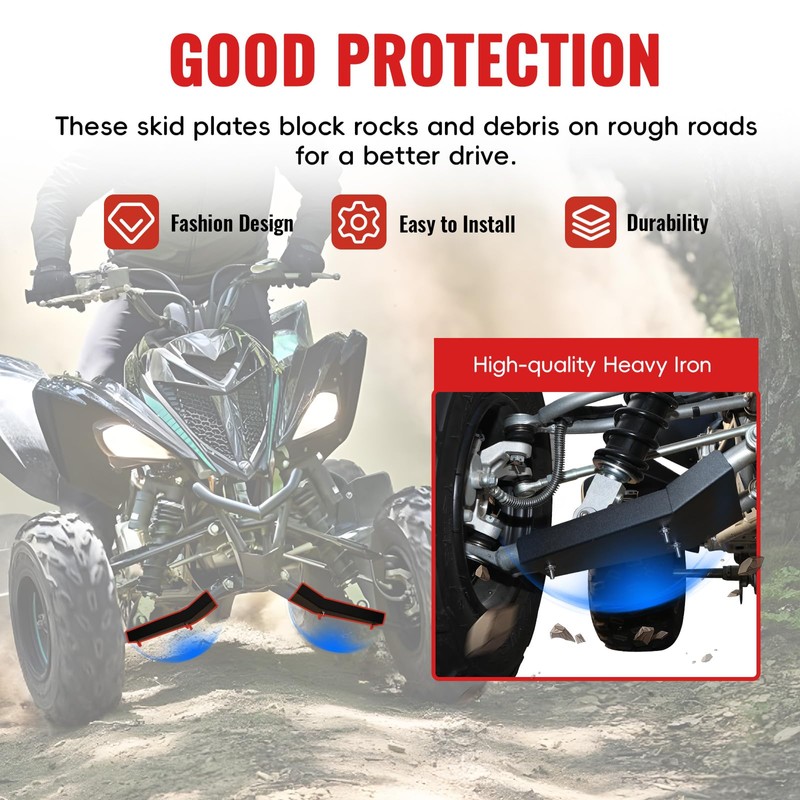 XATVXUTV Front A-Arm Guards for Yamaha Raptor 700 700R 06-25,