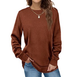 Sweatshirts for Women Long Sleeve Crew Neck Casual Tops with Ribbed Hem Cuffs
