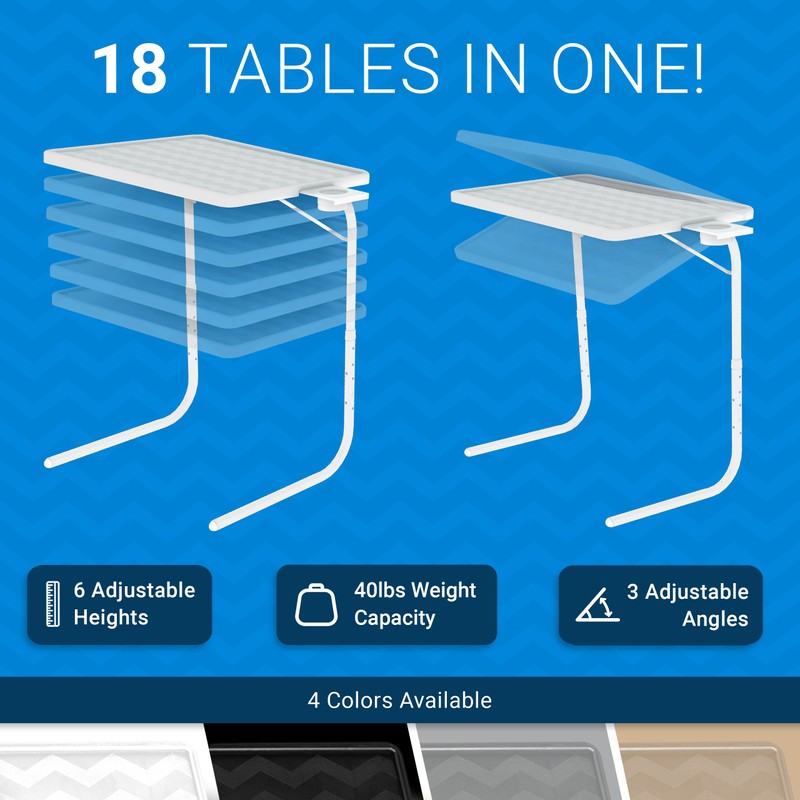 Table-Mate TV Tray Table | Portable Desk Folding Dinner Tray,