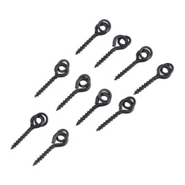 Tihebeyan 10Pcs 15mm Fishing Boilies Bait Screws Fishing Carp Boilie Bait Screw With Round Link Loop Swivels Terminal Tackle Accessories