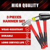 YIYITOOLS 3 Pcs Hammer Set,16oz Rubber Mallet,16oz Claw Hammer and