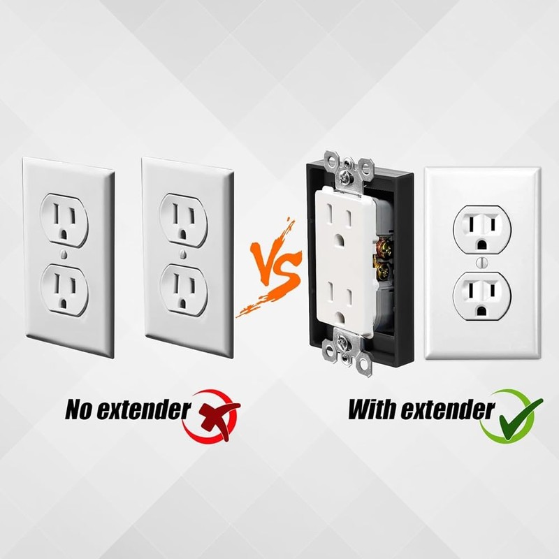 Sknrlko 4Pcs 1/2Inch Single Gang Outlet Box Extender,Electrical Outlet Extender
