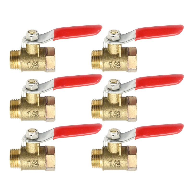 VIKKSAER 6 Pcs Ball Valve, 1/4" Heavy Duty Ball Valve