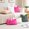 OTOSTAR Hot Pink Faux Rabbit Fur Throw Pillow Cover 16x16