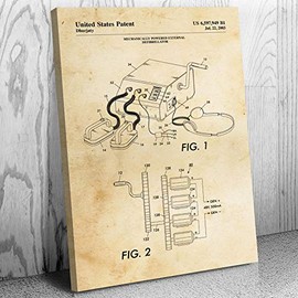 Defibrillator Canvas Print, Cardiologist Gift, Medical Blueprint, Heart Surgeon Gift, Doctors Office Art, Nurse Gift Vintage Paper (11 inch x 17 inch)