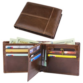 Cartera para caballero,RFID bloquea el titular,de cierre seguro,carteras para hombre, billetera hombre minimalista,ventana de DNI,monedero, trajeta de crédito