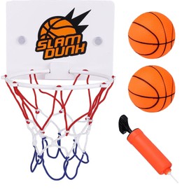 Mini Basketball Hoop for Bedroom with 2 Basketball, Indoor Basketball Hoop Wall Mounted Set for Kids Includes Indoor Basketball Hoop Sucker Small Basketball and Pump, Office Indoor Sport Games