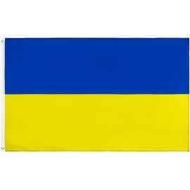 Ukraine Flag 5ft x 3ft National Flag Polyester with Brass Grommets, Yellow, Blue, 112430