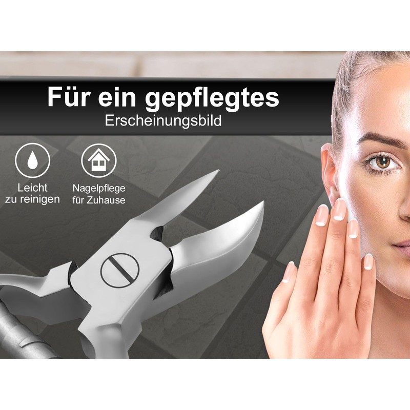 Nail clippers with buffer spring and locking bar 12 cm