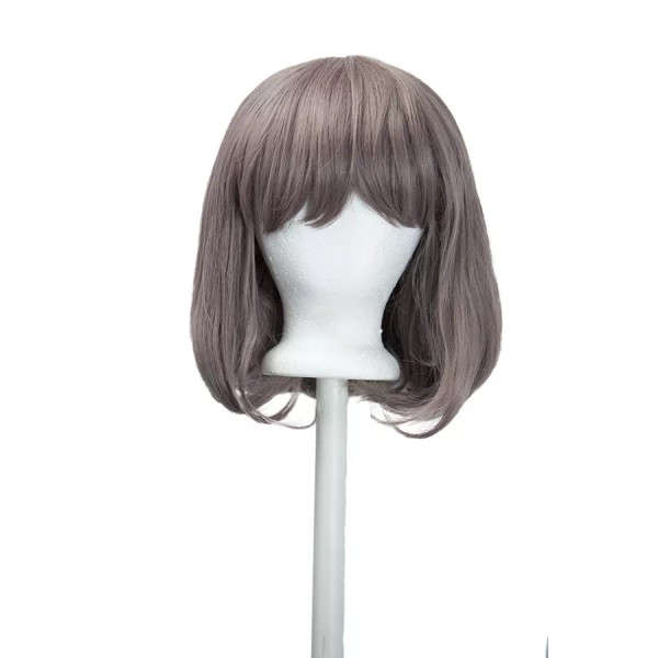 Purple Plum 12'' Short Fluffy Bob Cut with Short Bangs