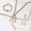 Deluxe Set Joyería Collar + Pulsera + Aretes Y Anillo