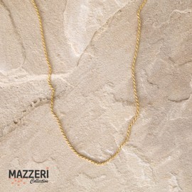 MAZZERI Solid Gold Plated Sterling Silver Italian 1.3mm & 1.6mm Diamond-Cut Braided Rope Chain Necklace for Men Women, 925 Sterling Silver Made in Italy (1.6mm, 22.0 Inches)