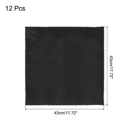 MECCANIXITY 12pcs Black Satin Table Napkins Polyester Square Bright Table Napkin Fabric Table Napkin for Event Wedding Party Table Decoration,17×17 Inch