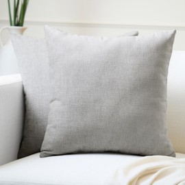 Encasa Homes Chenille Cushion Covers, Set of 2, Solid Colour, 45 x 45 cm, Textured, Soft and Smooth, Square Decorative Cushion for Couch, Sofa, Chair and Bed