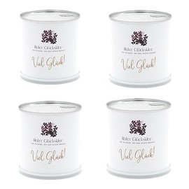 MacFlowers® Set of 4 Flower Tins Purple Clover Growing Set Good Luck Sustainable Gift in Cute Instant Gardening Flower Tins as a Set