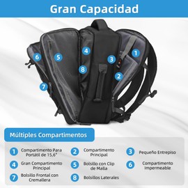 Mochila de Viaje Mochila para laptop mujer de 15,6 Pulgadas Mochila Aprobada para Aviones Mochila Grande Capacidad Mochila de Equipaje para Mujer y Hombre,Negro