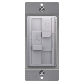 TOPGREENER - Interruptor de atenuación combinado Kalide con control de ventilador de 3 velocidades, interruptor de combinación de luz y ventilador, un solo polo, 2.5A, 200W LED/CFL, cable neutro no