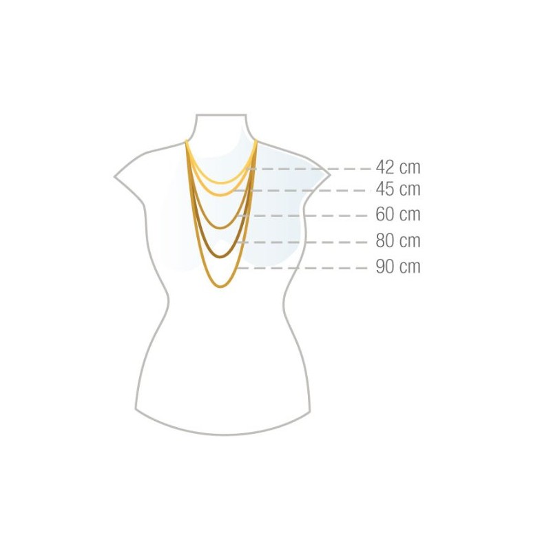 Boccia Necklace 0802-01, Stainless Steel, Diamonds, cubic zirconia