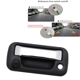 RED WOLF Chrome Tailgate Handle Reverse Backup Camera Fit for 2004-2016 Ford F150 F250 F350 F450 F550 Explorer Lincoln Car Rear View Camera Replace 8L3Z-9943400-AC RCA Connector Optional Guideline