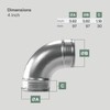 Vent Systems 4" Inch 90 Degree Elbow Duct Connector –