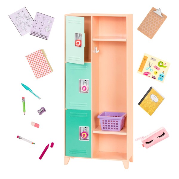 Our Generation- Classroom Cool Locker Set- Playset, Classroom, School for 18"" Dolls- Suitable for Ages 3+" (BD37913C1Z)