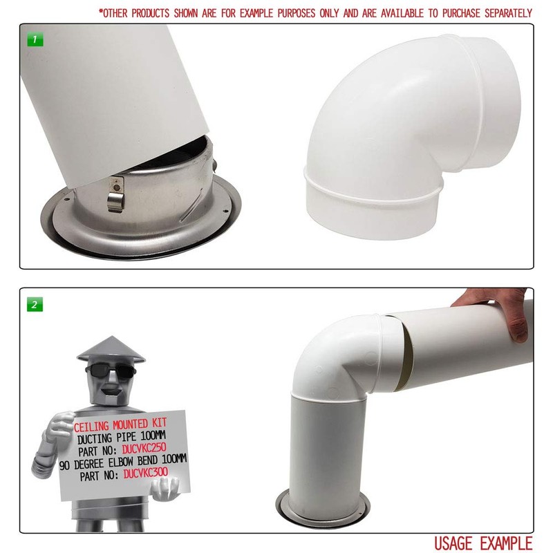 Kair Ceiling Valve 100mm - 4 inch Stainless Steel Adjustable
