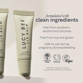 Lucy Bee Advance Hydration Lip Serum, Nourishing Lip Serum for Dry Lips with Mango Butter, Shea, Avocado Oil & Vitamin E, Glossy Finish, Vegan & Cruelty-Free, Clear 0.4 fl oz