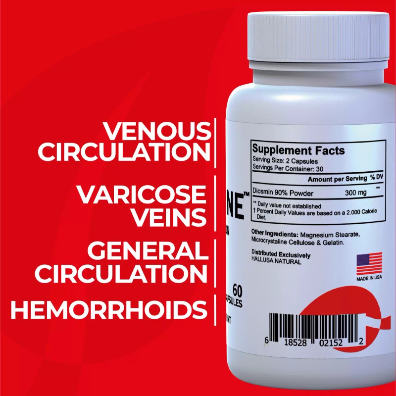 HALLUSA NATURAL HALLOSMINE 300 Mg - Circulation and Vein Support
