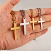 CaptainSteeL Cross Necklace for Men-Figaro Chain Stainless Steel/18k Gold Plated