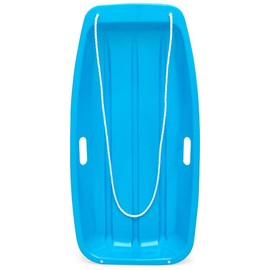 Best Choice Products 35in Kids Outdoor Plastic Sport Toboggan Winter Snow Sled Board w/ Pull Rope, 2 Handles - Color: Ice Blue