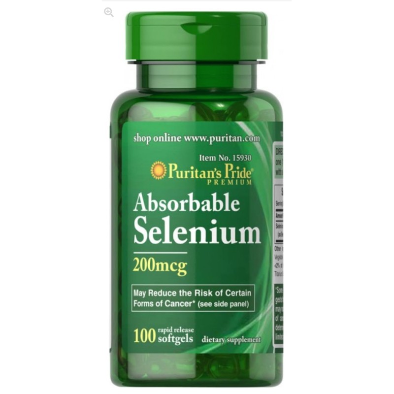 Puritans Pride Selenium 200 mcg Tablets, 100 Count