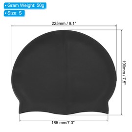 PATIKIL Silicone Swim Cap, 2 Pcs Waterproof Swimming Hat Non-Slip Adult Swimming Cap for Women and Men Swim Training Racing, Black