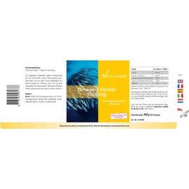 Omega-3 Fish Oil 1000 mg - 365 Softgels for 1 Year, 18% Eicosapentaenoic Acid EPA and 12% Docosahexaenoic Acid DHA. Vitamintrend®