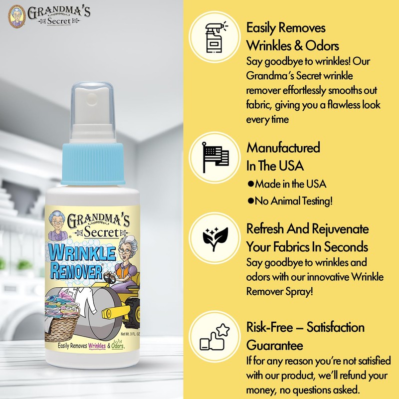 Grandma's Secret Wrinkle Remover Spray - Easily Removes Wrinkles &
