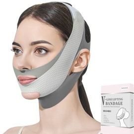 MASIKA Chin Strap for Sleeping，V-Line Mask,，V-Line Lifting Chinstrap，Jaw Exerciser, Reusable Face Strap.Jaw Strap,Jawline Shaper,Grey，M
