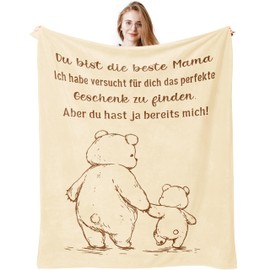 Gifts for Mum Gift, "Du Bist Die Beste Mama", Mother's Birthday Gift for Mum Birthday, Gift for Mum Mother Gift, Mother's Day Gift for Mum from Daughter Son Blanket 150 x 130 cm