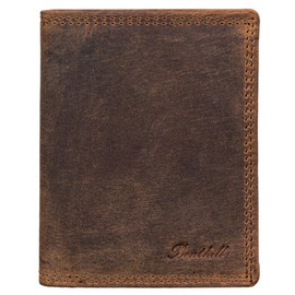 Benthill Men's Genuine Leather Wallet - Men's Wallet Small with RFID Protection - Slim Wallet for Men - Genuine Vintage Leather, Brown - Tan (H)
