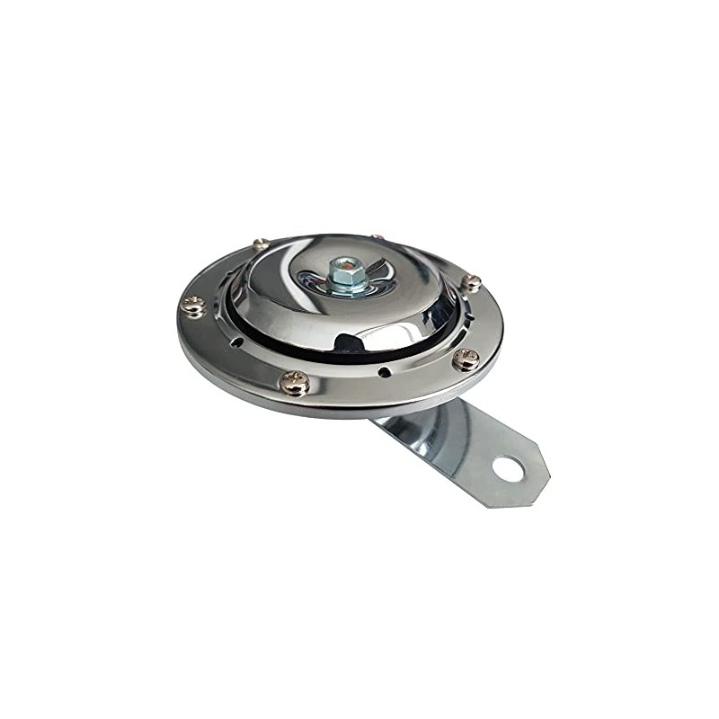 HORN UNIVERSAL 12V CHROME 100mm Diameter