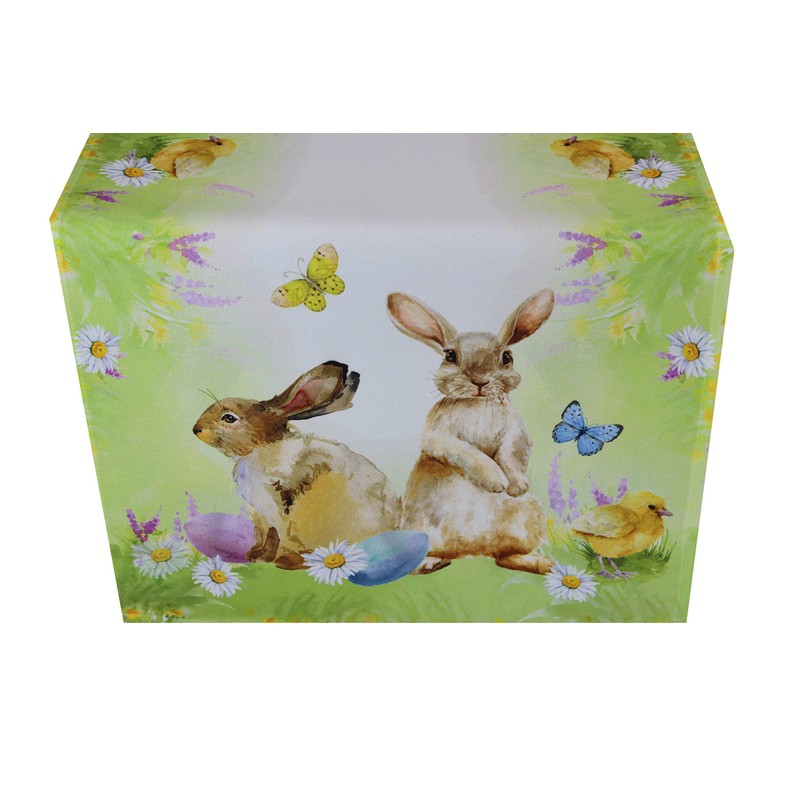 KAMACA Runner playful rabbits high-quality print motif with cute bunnies