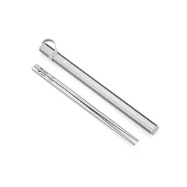 Keith Titanium Ti5633 Solid Square Handle Chopsticks with Aluminum Case (Grey) ●●●●●●● Keith's 18th Anniversary: Exclusive Price!