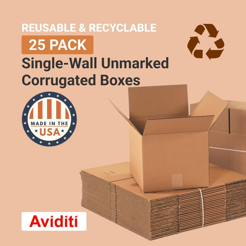 AVIDITI Shipping Boxes Small 12"L x 12"W x 12"H, 25-Pack