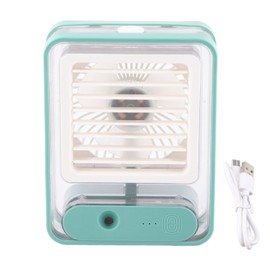 Desk Misting Fan 3 Speed USB Charging Quiet Table Water Mist Spray Fan with Night Light for Bedroom Office Travel Green