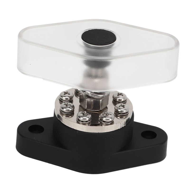 Distribution Stud Junction Post Black 3/8in 300A with Transparent Cover